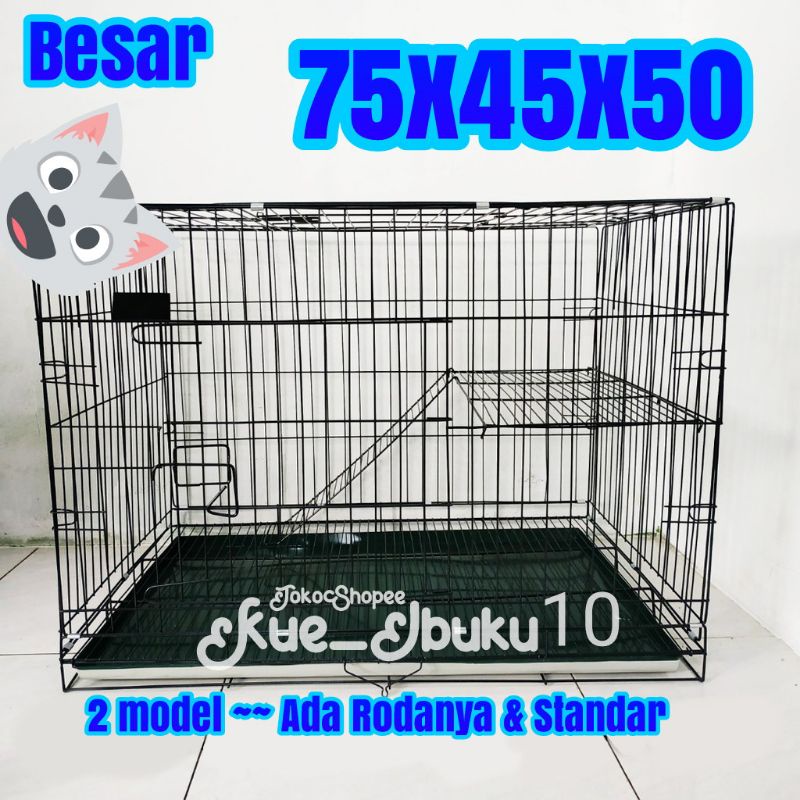 KANDANG KUCING 75X45 1 Tingkat ukuran BESI LIPAT / 60x40x50 /KANDANG UKURAN NOMOR 1 / KANDANG HEWAN /  KANDANG KUCING / KANDANG KELINCI / KANDANG ANJING / KANDANG HEWAN