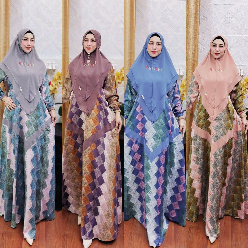 HOMEY DRESS SYARI BELIFI (SPECIAL MOTIF PRISMA) BY BELIFI