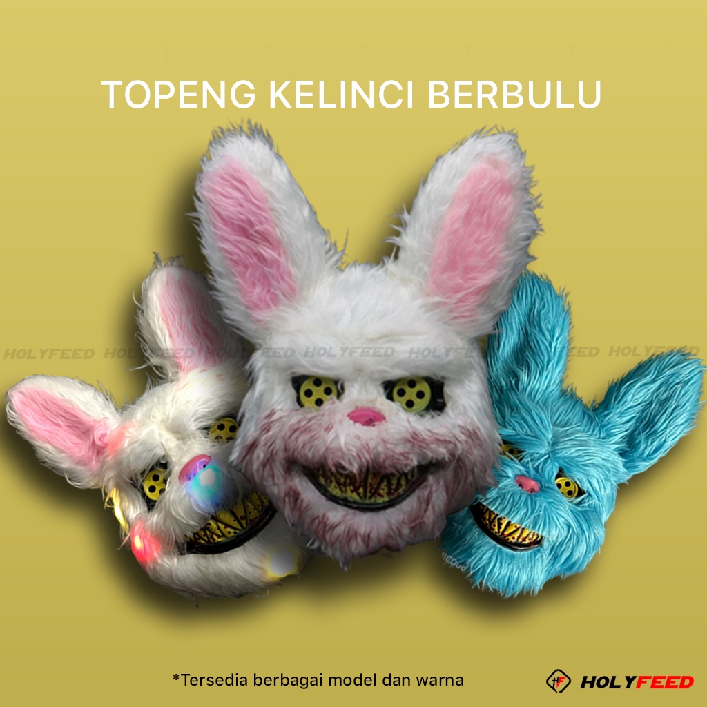 Topeng Kelinci Topeng Berdarah Topeng Halloween Topeng Bulu