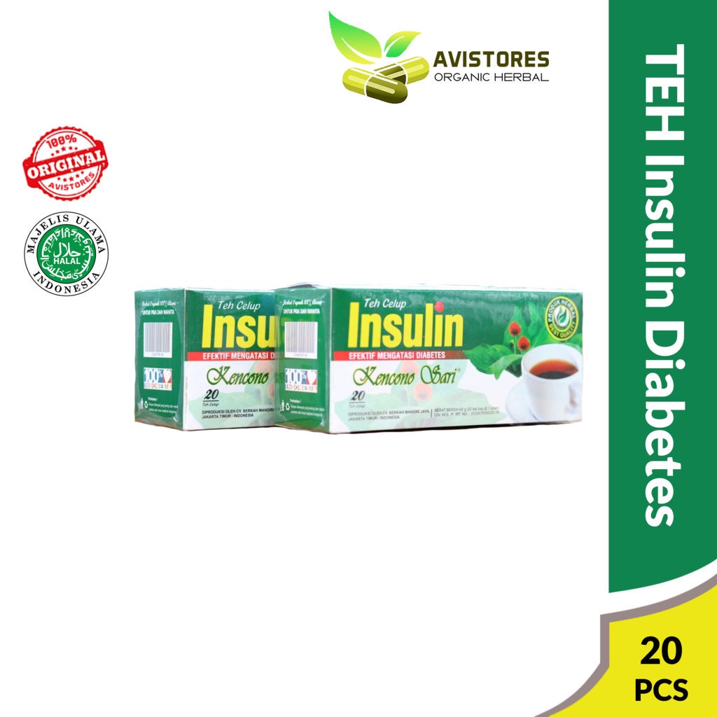 

TEH DAUN INSULIN Celup Kencono Sari Hikmah Obat Herbal Diabetes Gula Darah Kencing Manis