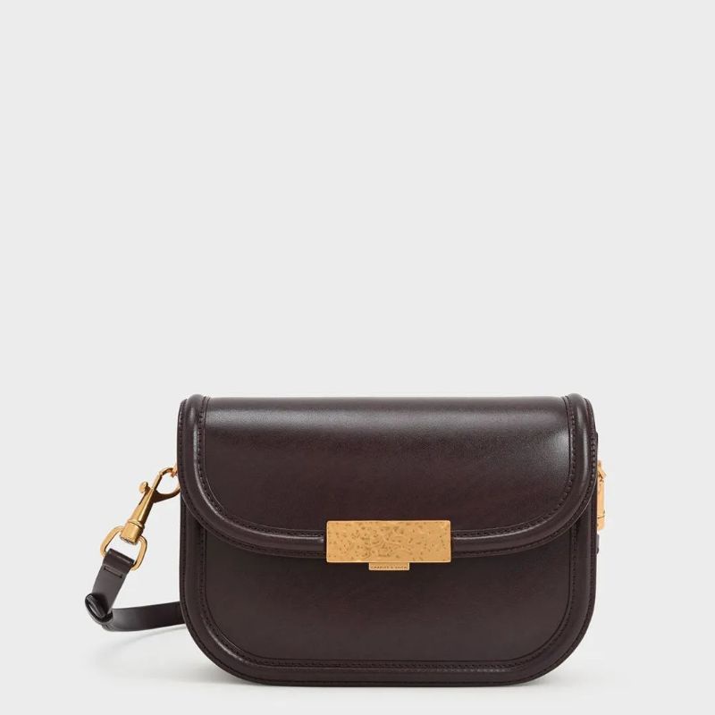 CK Genevieve Metallic Accent Crossbody Bag