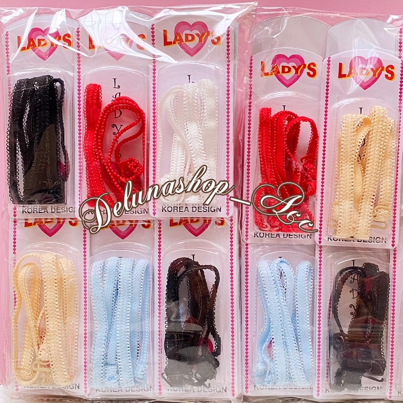 Delunashop Tali BH Tali Bra Bening Model bunga warna warni tebal 0.5mm