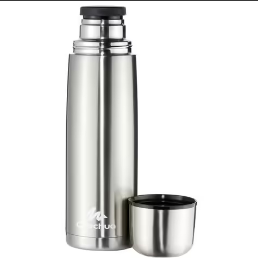 QUECHUA Botol Termos 1L Stainless Steel Isotermal Hiking Mudah Digunakan