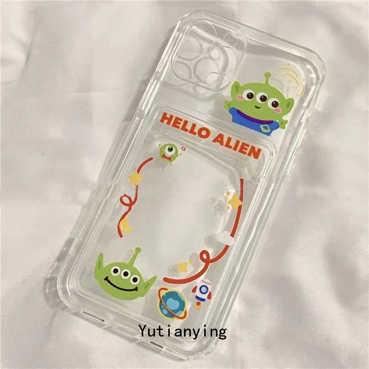 Soft Case Tpu Transparan Motif Kartun Alien Untuk Iphone 6 6S 7 8 Plus 11 12 13 Pro Max 7 Plus X Xr Xs Max Se