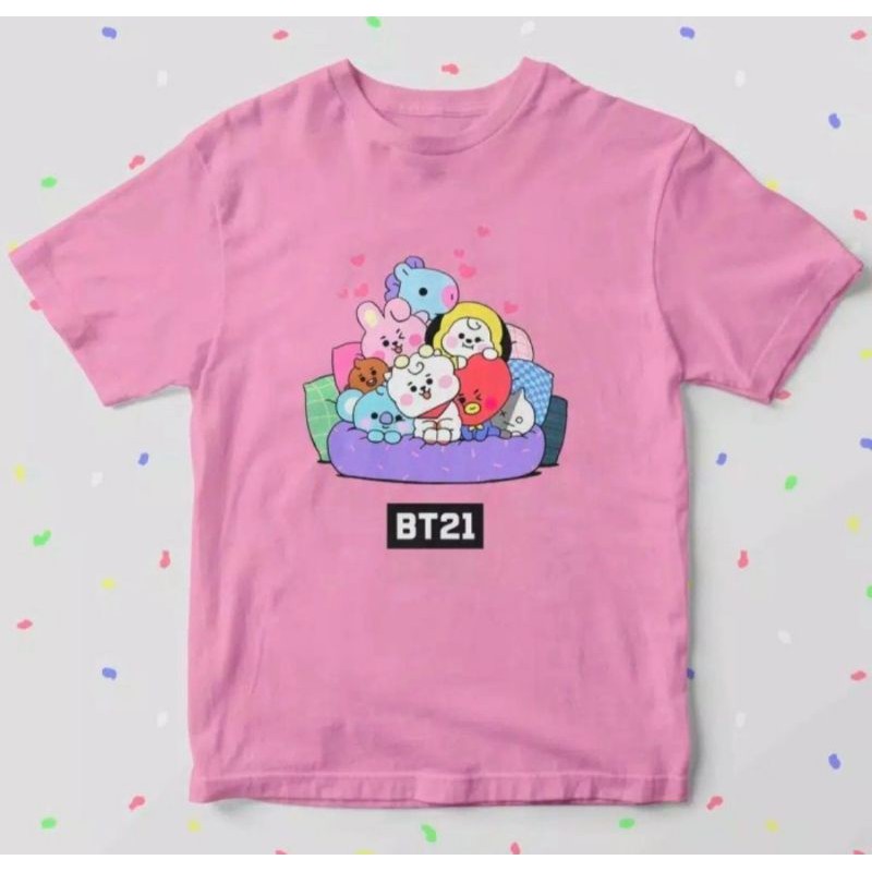 KAOS ANAK KARAKTER BTS BT21 READY STOK BAHAN PREMIUM