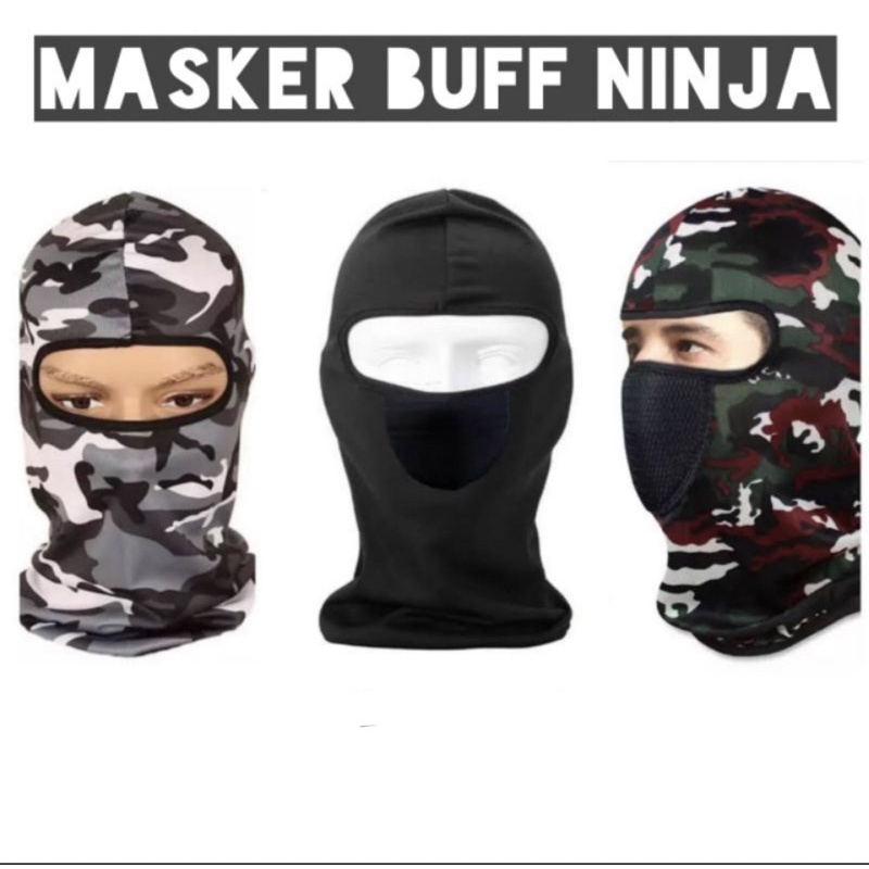 SHAKA MASKER BUFF NINJA MURAH TERMURAH Masker Buff Ninja Balaclava / Masker Ninja Army / Masker Ninja Hitam Polos