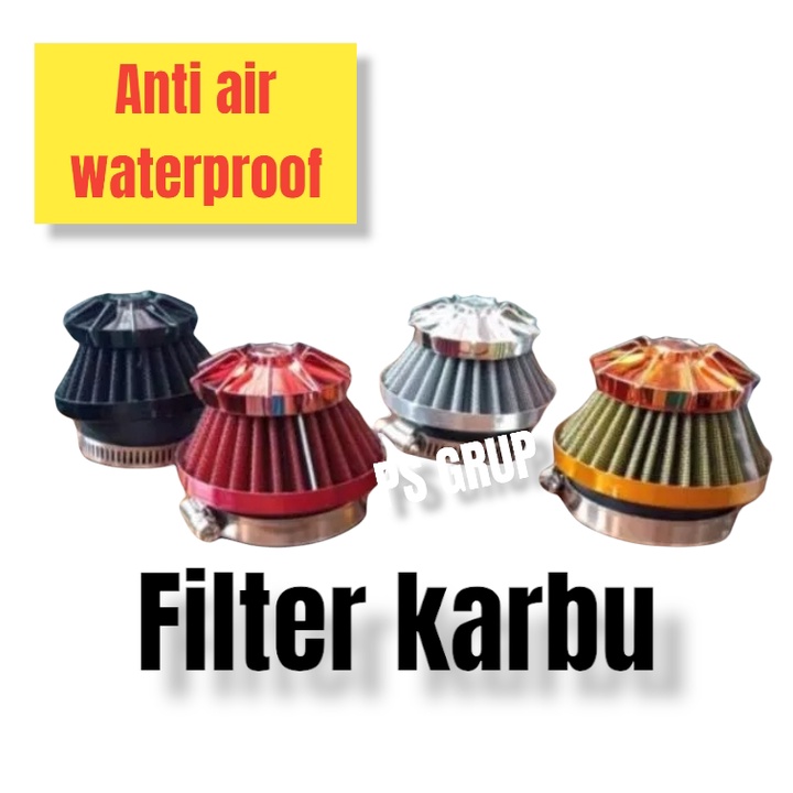 Filter udara jamur bintang karburator motor PE 24 26 28 univerasal anti air waterprof filter model j