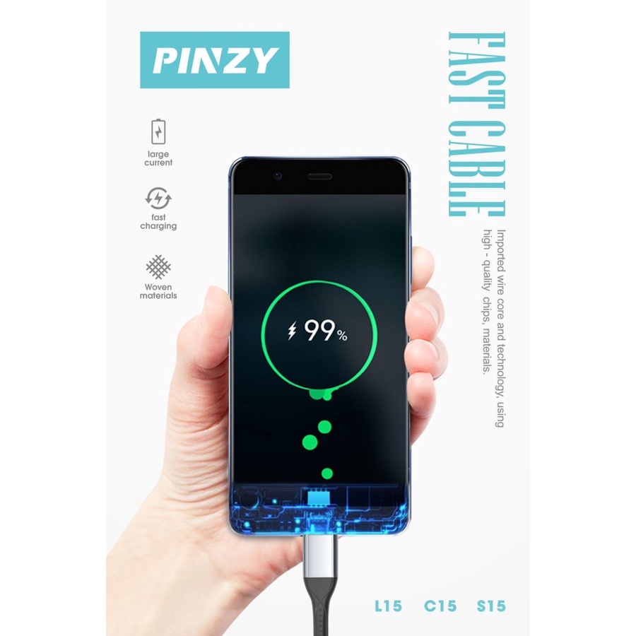 Kabel Data - Kabel Charger Lightning PINZY L15 Fast Charging