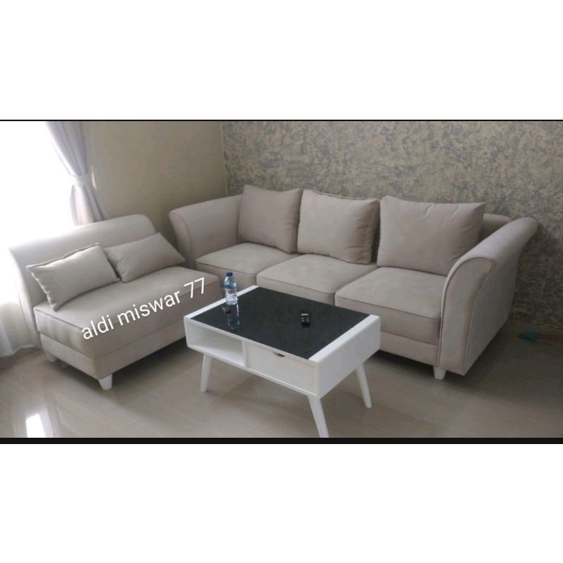 sofa l putus retro/ sofa minimalis