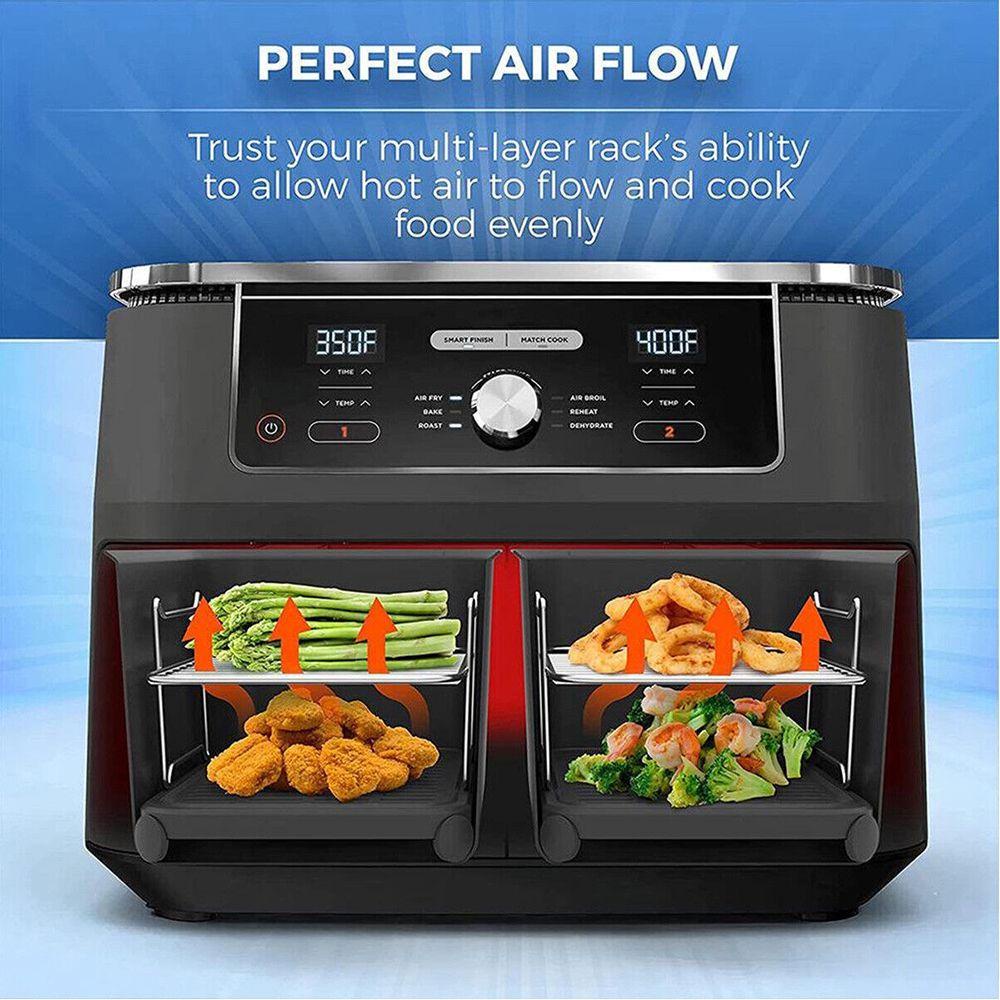 Top Air Fryer Rack Serbaguna Double Basket Air Fryer Aksesoris Grill Rack