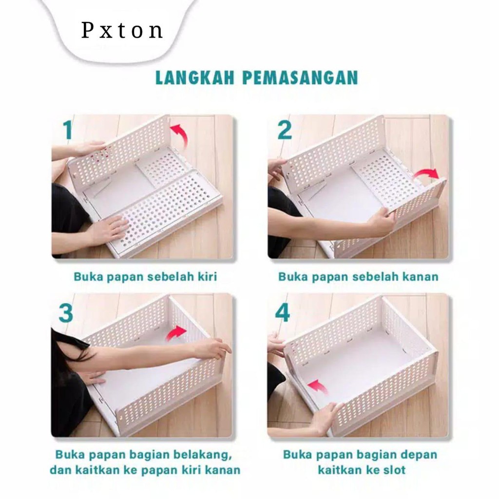 Rak Laci Lipat / Storage Box Plastik Tebal Serbaguna