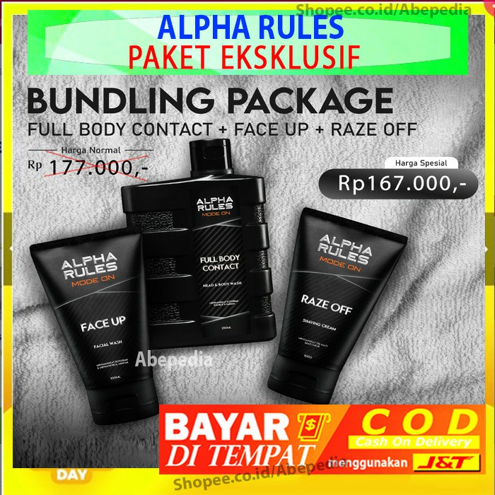 Alpha Rules Paket Hemat Raze Off + Face Up + Full Body Contact