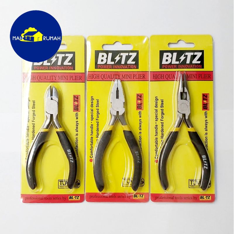 TANG MINI Lancip Cucut / Potong Knip / Karet Kombinasi gagang Karet - BLITZ 4,5&quot; 4.5inch
