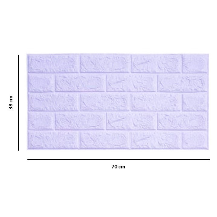 [COD] Wallpaper dinding foam sticker 3mm Timbul 3D motif Batu Bata Murah Warna Warni / Classic brick wallpaper foam 3D-Ungu Soft