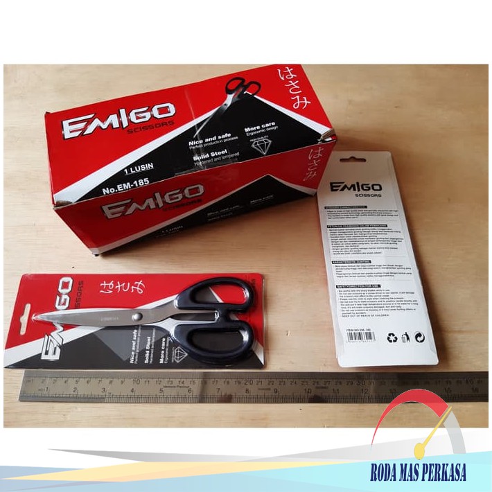 

Gunting-Soft-touch Scissors KAIN KERTAS PLASTIK TAJAM EMIGO 185 RMP