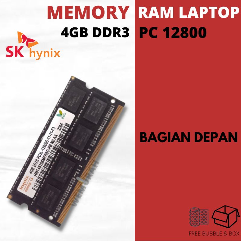 Memory RAM 4GB DDR3 PC 12800 - RAM Longdimm/Komputer/PC - RAM Sodimm/Laptop/NB