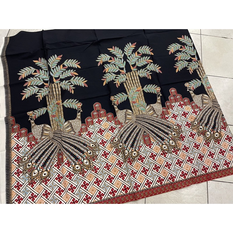 kain batik solo modern bahan katun halus dasar hitam