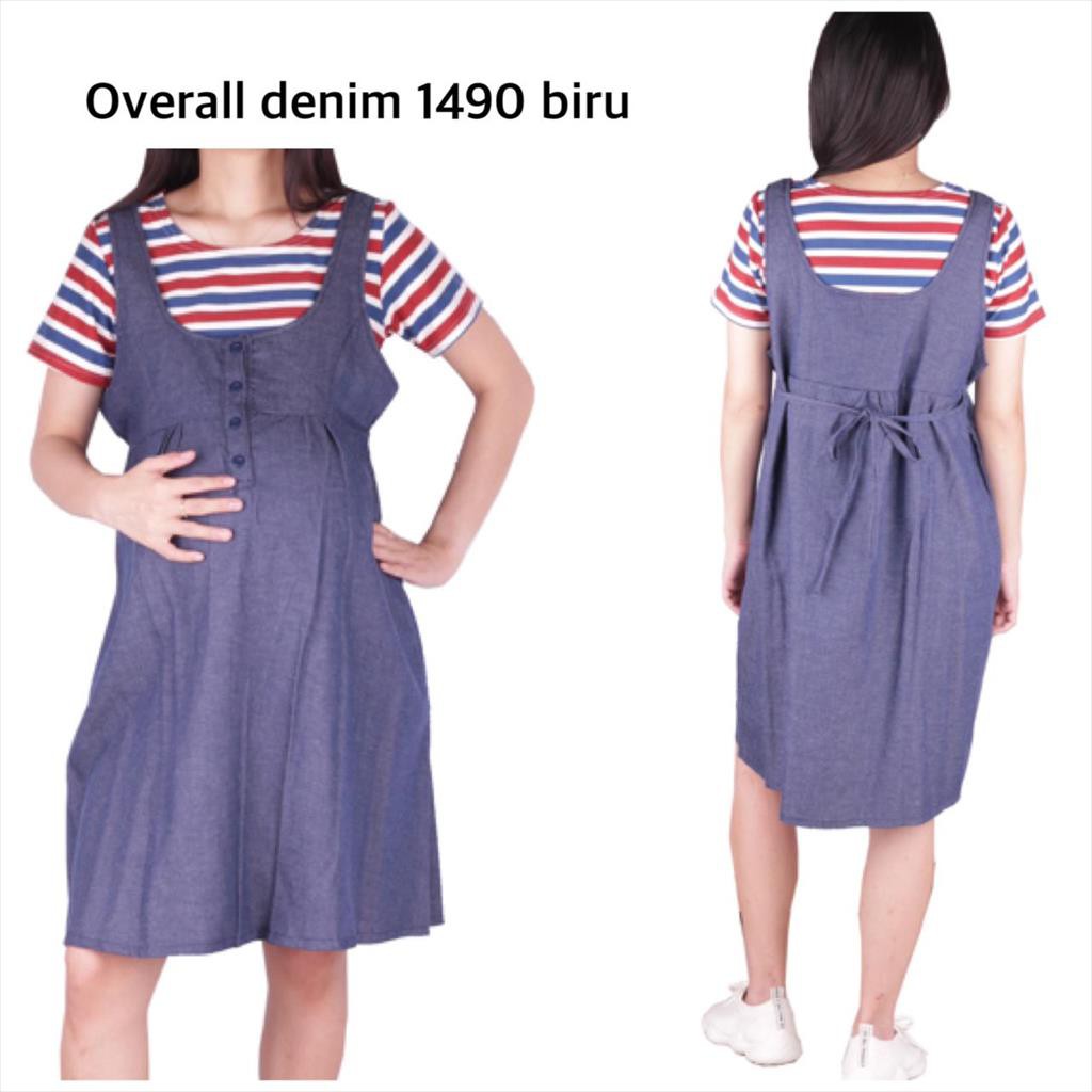 Baju Hamil Overall Denim 1490 plus inner