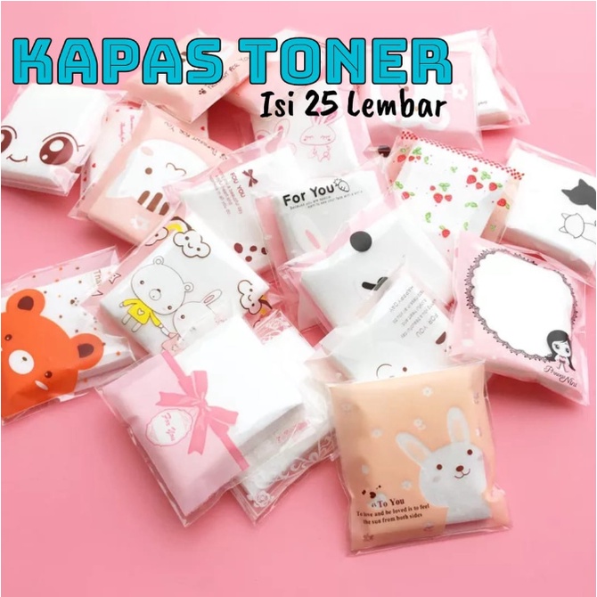 KAPAS TONER ISI 25PCS / KAPAS WAJAH TIPIS MAKE UP KARAKTER