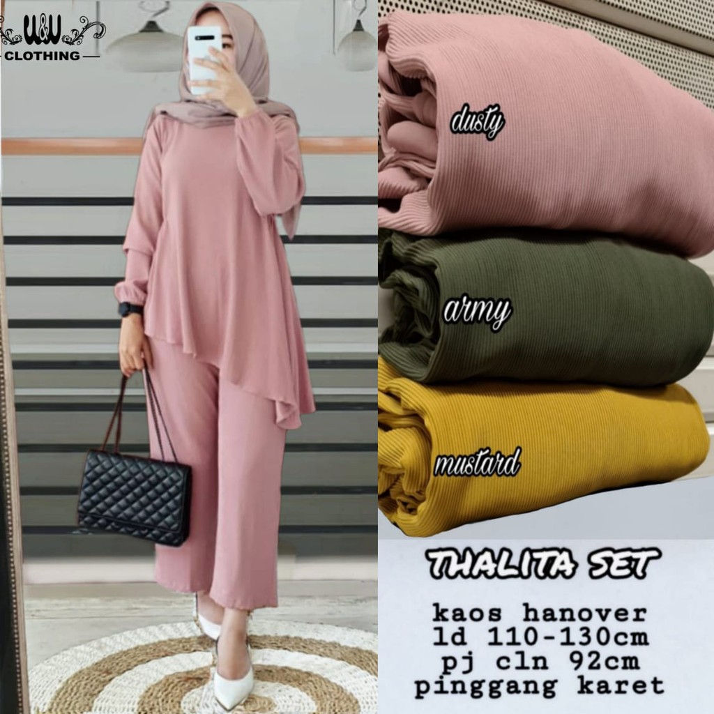 THALITA SET BY W&W BAJU SETELAN THALITA LD 110-130CM BAHAN KAOS HANOVER MELAR TEBAL