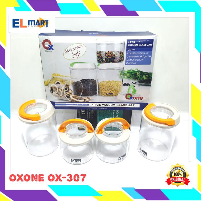 Toples kaca vacuum Oxone ox 307 - vacum glass jar 4pc OX307 Toples oxone vacum ox 307