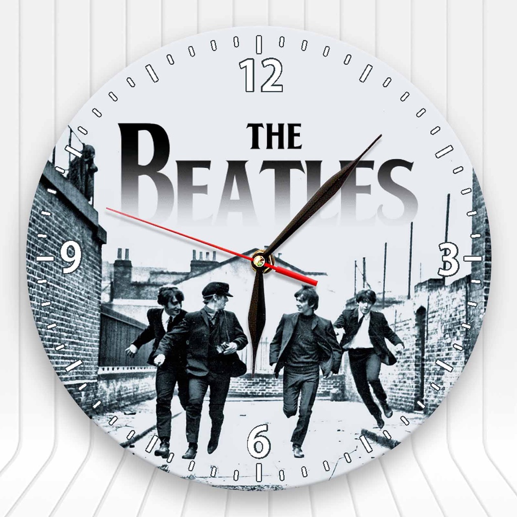 JAM DINDING KAYU UNIK BAND THE BEATLES - DEKORASI RUANGAN KAMAR - HADIAH ULANG TAHUN - BTLS S1-02BTLS-06