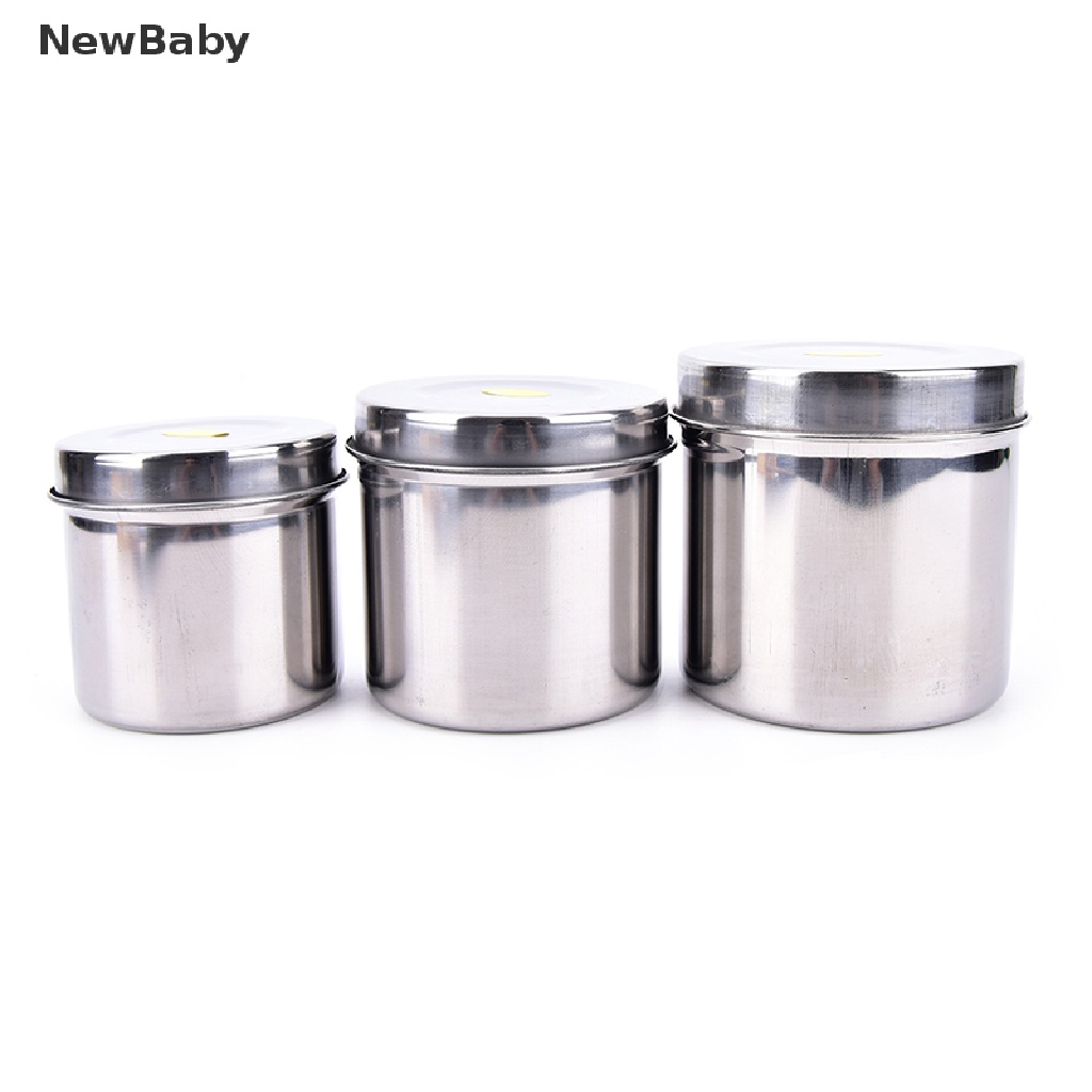 New Tabung Stainless Steel Wadah Kapas Alkohol Untuk Disinfektan Tato Bayi