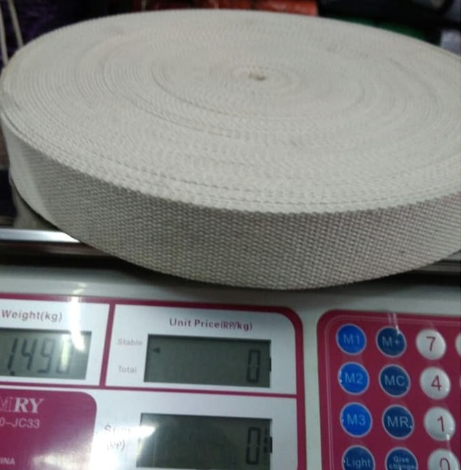 Webbing katun motif titik 4cm Tebal