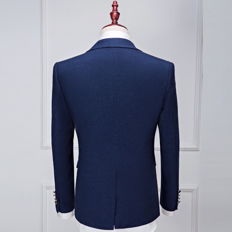 SETELAN BLAZER PRIA SEMI FORMAL WARNA NAVY 3IN1 - SUPER MODERN NAVY HIGH TWIST ORIGINAL NIKAYU