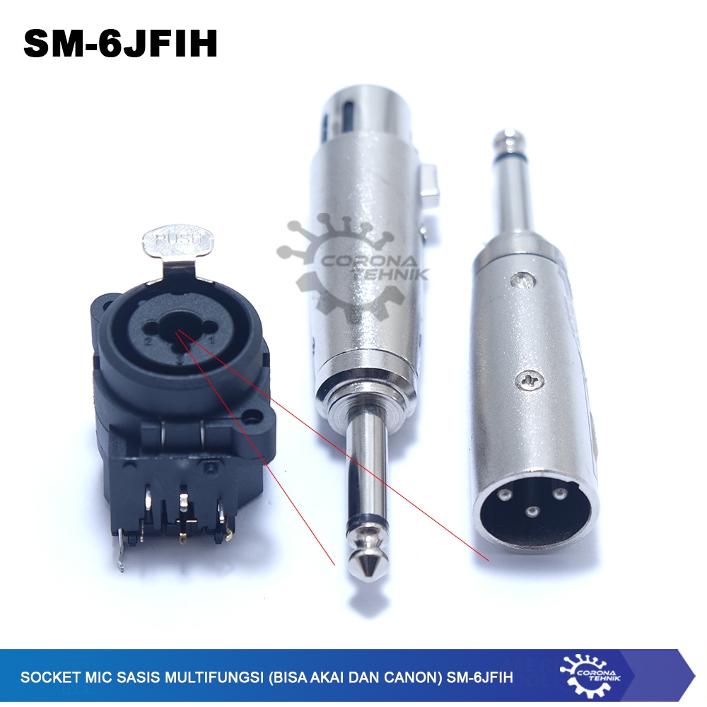 SM-6JFIH - Socket Mic Sasis Multifungsi (Bisa Akai dan Canon)