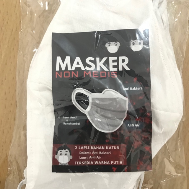 Pak isi 100. Masker non medis by pabrik textile SSA SOLO bahan katun anti air&bakterial