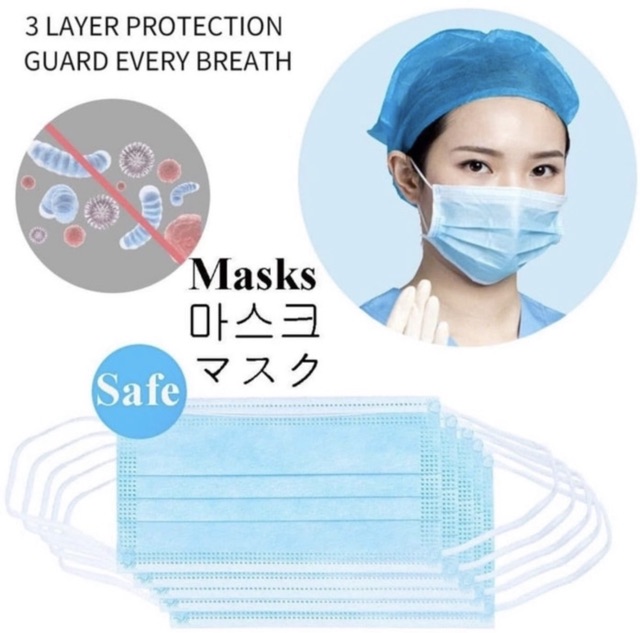 [KEEPSAFE] Masker telinga earloop 3ply grosir isi 50pc