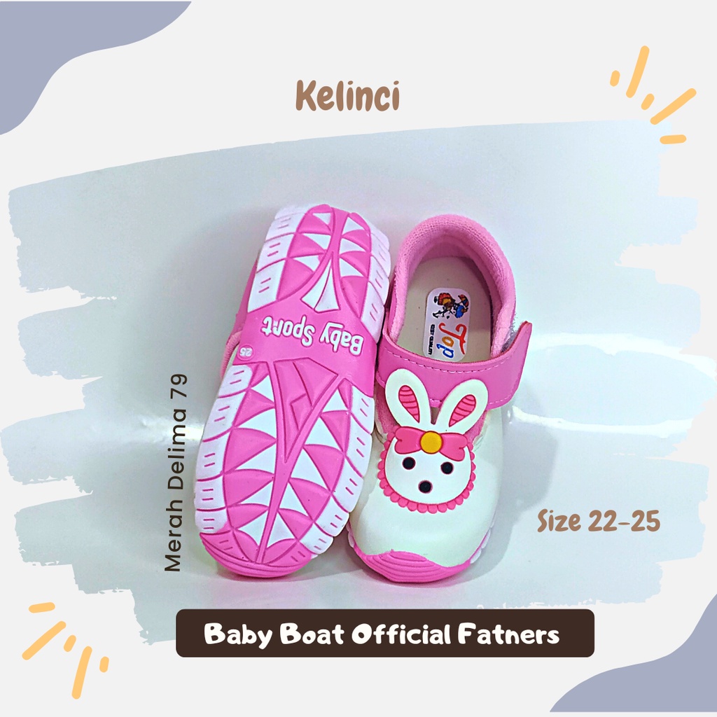 MD 79 - Sepatu Baby Prewalker Bunyi Cicit Anak Perempuan Motif Kelinci Model Baru