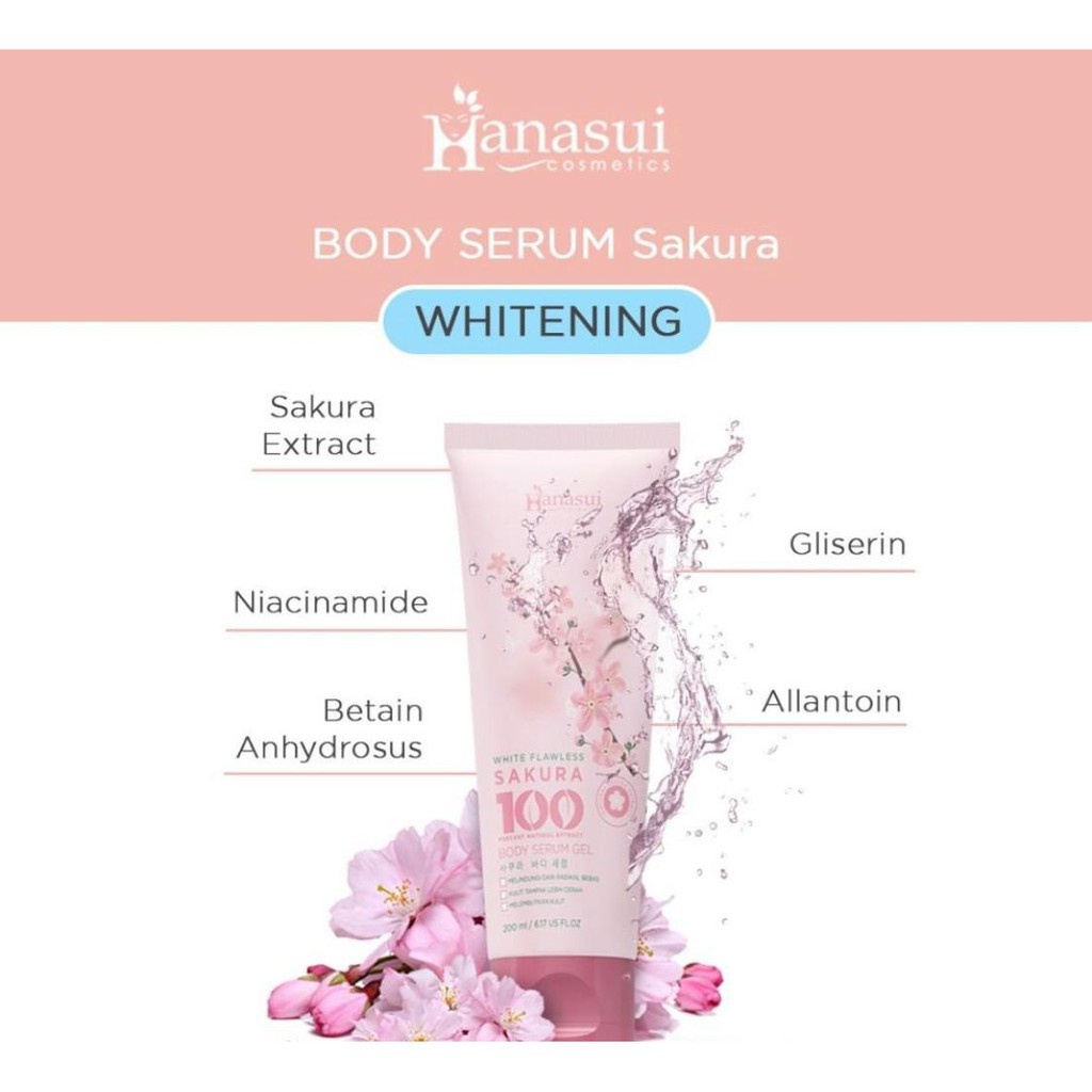 HANASUI BODY SERUM / BODY LOTION GEL ALOE VERA / VITAMIN C / SAKURA