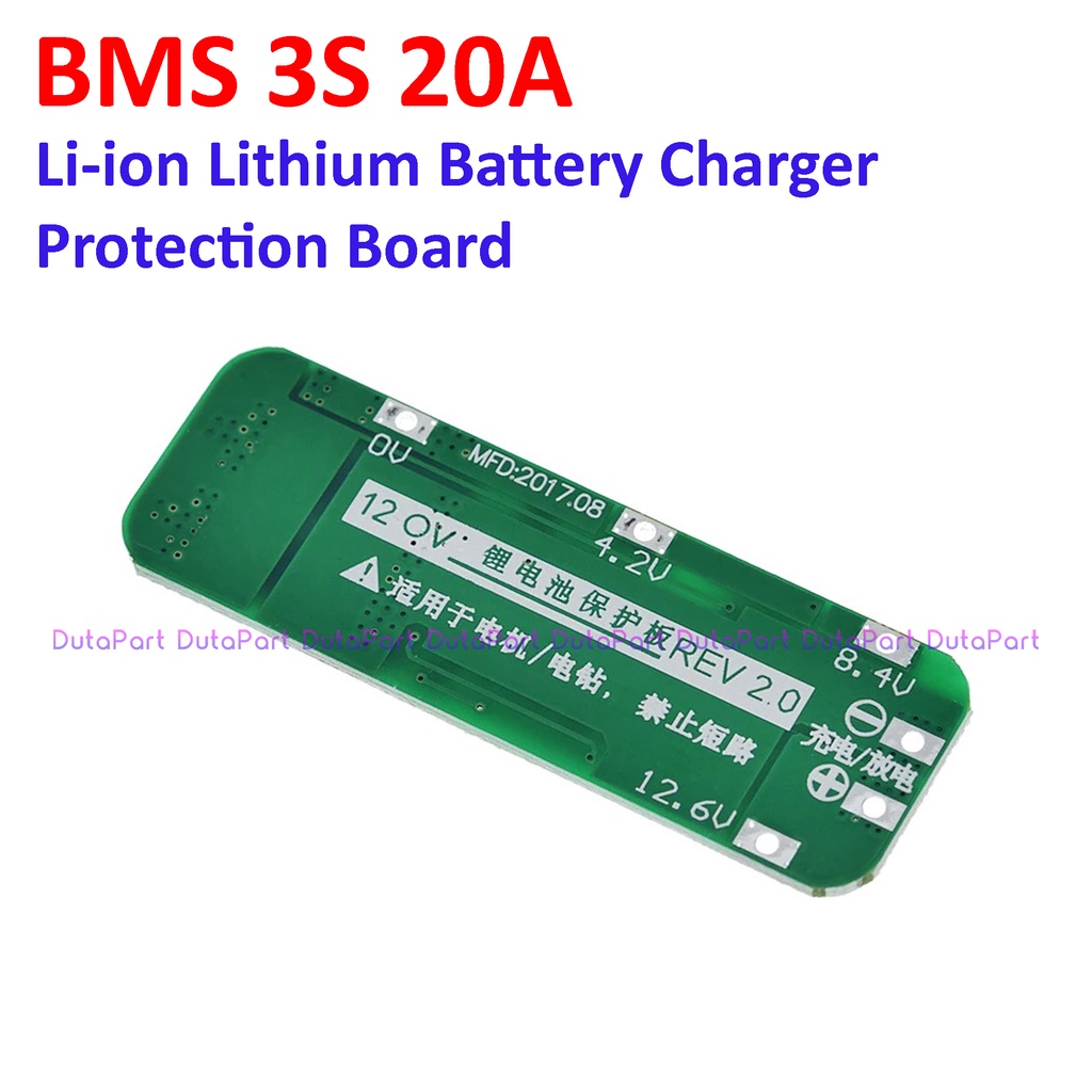 BMS 3S 20A 12.6V Li-ion Lithium 18650 Battery Charger Protection Board