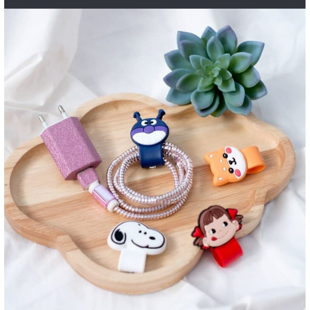 CORD HOLDER 3D TEBAL / Klip Kabel / Pengikat Kabel Charger Cartoon