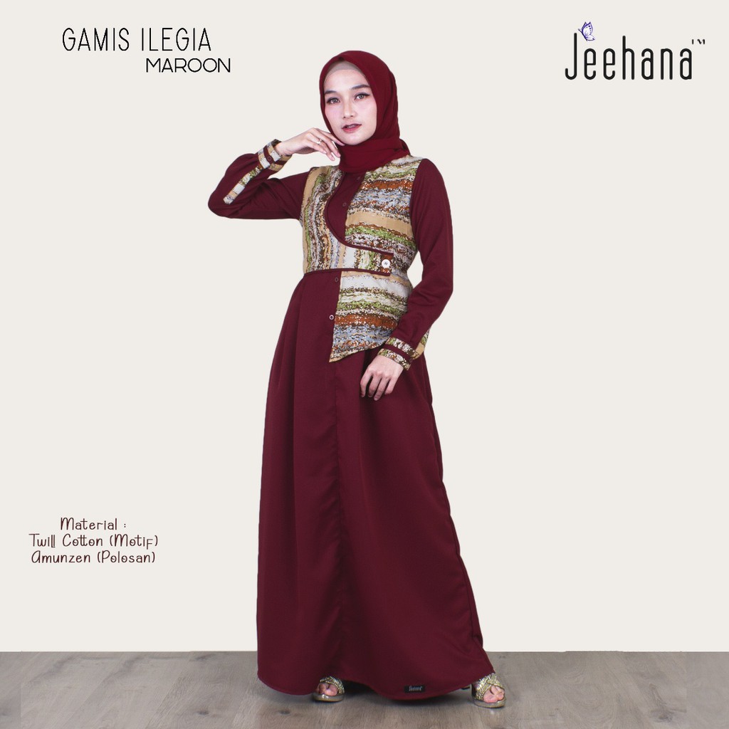 Gamis Ilegia Dewasa/ Gamis Syari Size S M L XL Fashion Muslim Gamis Terbaru 2021/  Sarimbit Keluarga Ilegia-2