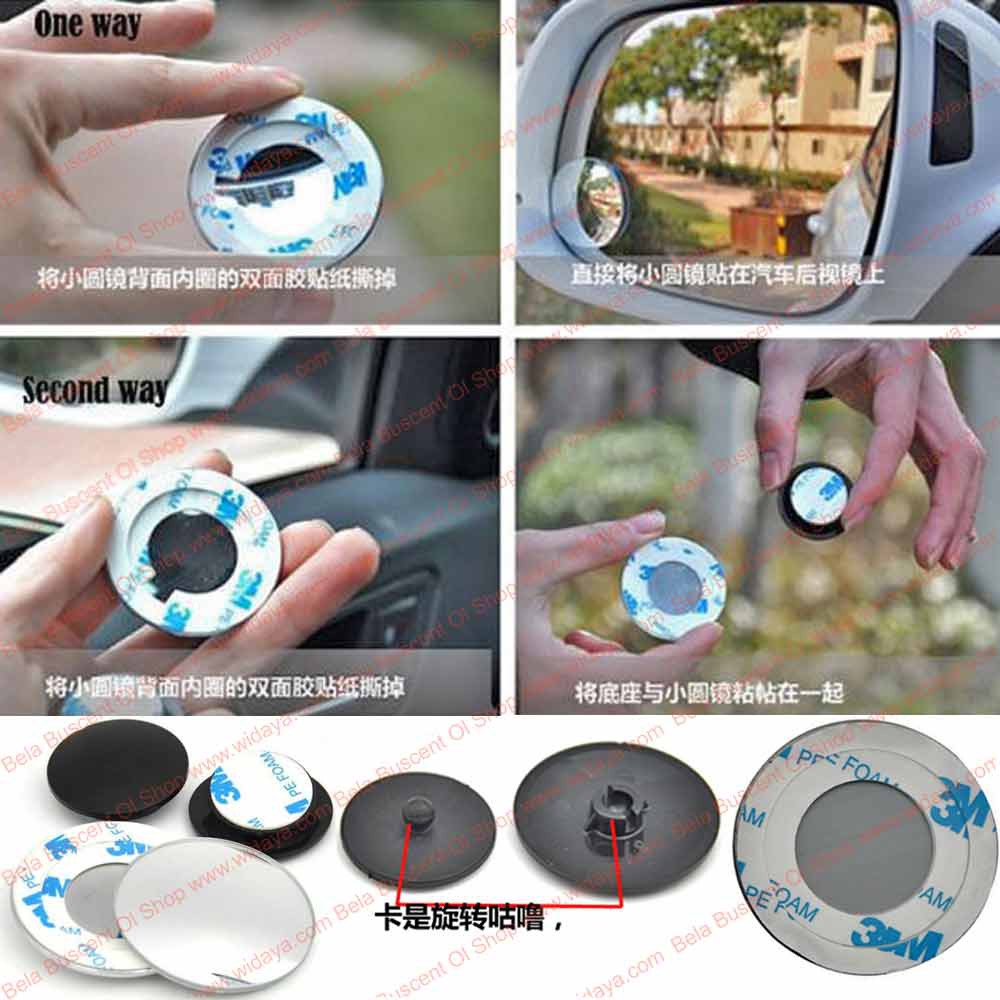 Spion Tempel Tambahan O D Type Motor Mobil Bundar Cembung Mobil Konveks Borderless Car Mirrors No Border 360 Degree Frameless Convex Blind Spot Mirror