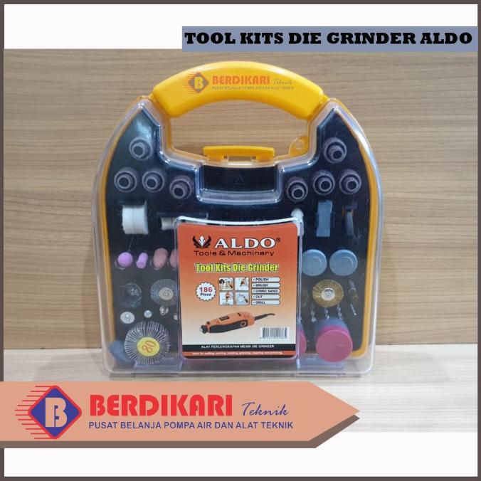 :::::::] TOOL KIT DIE GRINDER 186 PCS ALDO