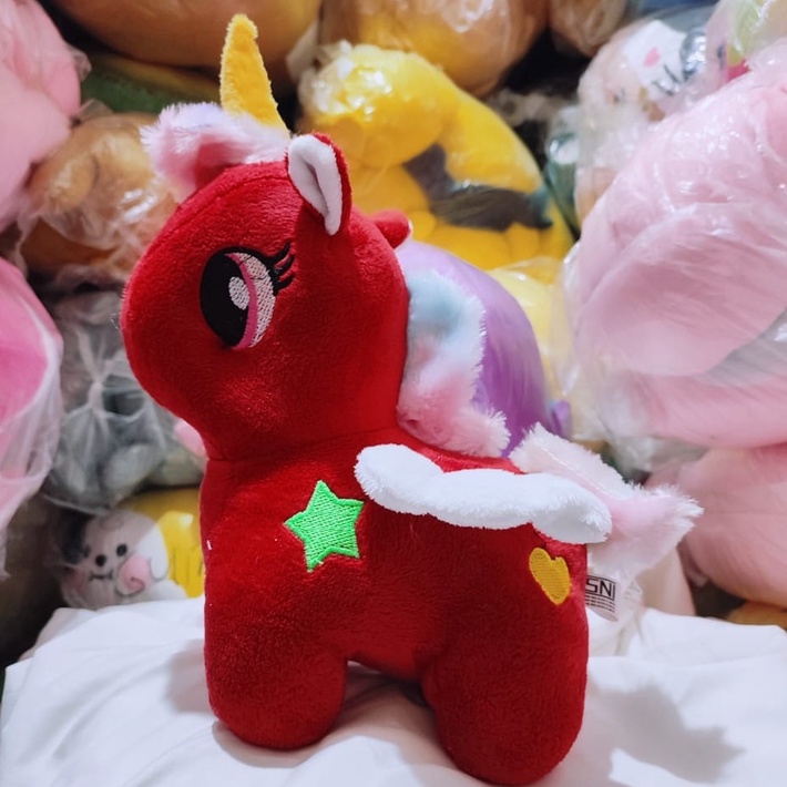 Boneka Unicorn Warna Warni Mini Bertanduk/Boneka Kuda Pony Terbaru