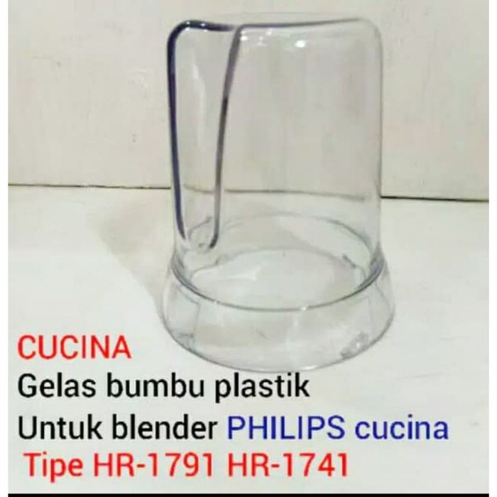 Gelas Bumbu + Pisau Bumbu Blender Philips Mill Cucina type HR-1741, HR-1791