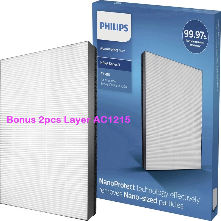 philips nano protect  replacement filter hepa fy1410 3 for ac1215 air purifier