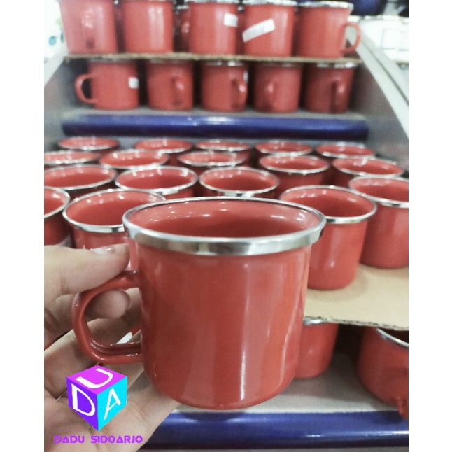 gelas minum bayi bahan enamel . gelas mini . cangkir kopi . souvenir