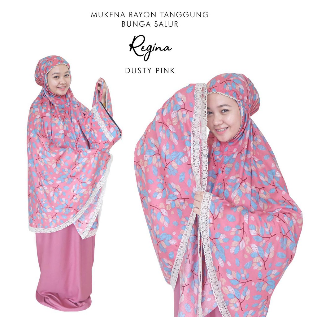 MUKENA BALI TASIK - MUKENA ANAK TANGGUNG RAYON BUNGA SALUR REGINA