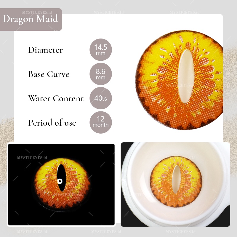 MYSTICEYES SOFTLENS COSPLAY CRAZY LENS DRAGON MAID SERIES 14.5MM (NORMAL)