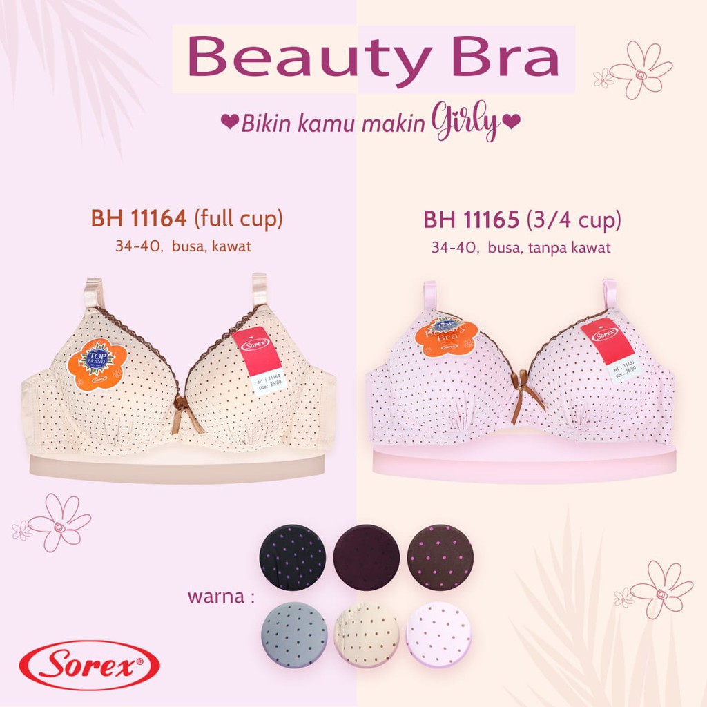 babybear BH Sorex 11165  Bra Tanpa Kawat Busa Tipis