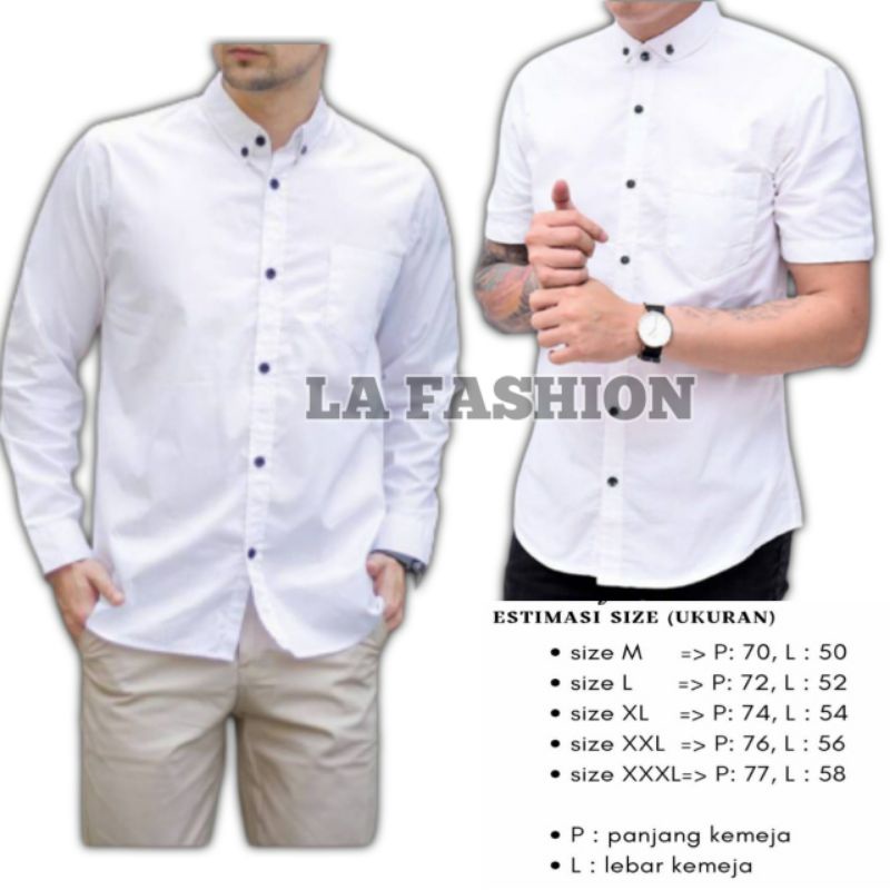 kemeja putih lengan panjang pria kemeja lengan pendek pria kemeja formal putih slim fit size anak la