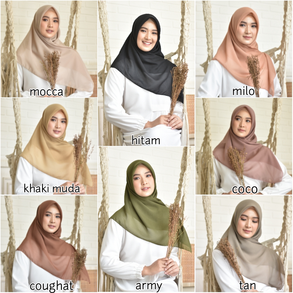 [ COD ] Bella Square 50 Warna Hijab Jilbab Segi Empat