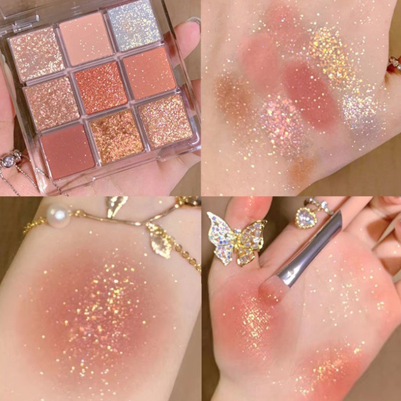 RCS✅- NEW ~ DIKALU Eyeshadow palet glitter shimmer 9 warna