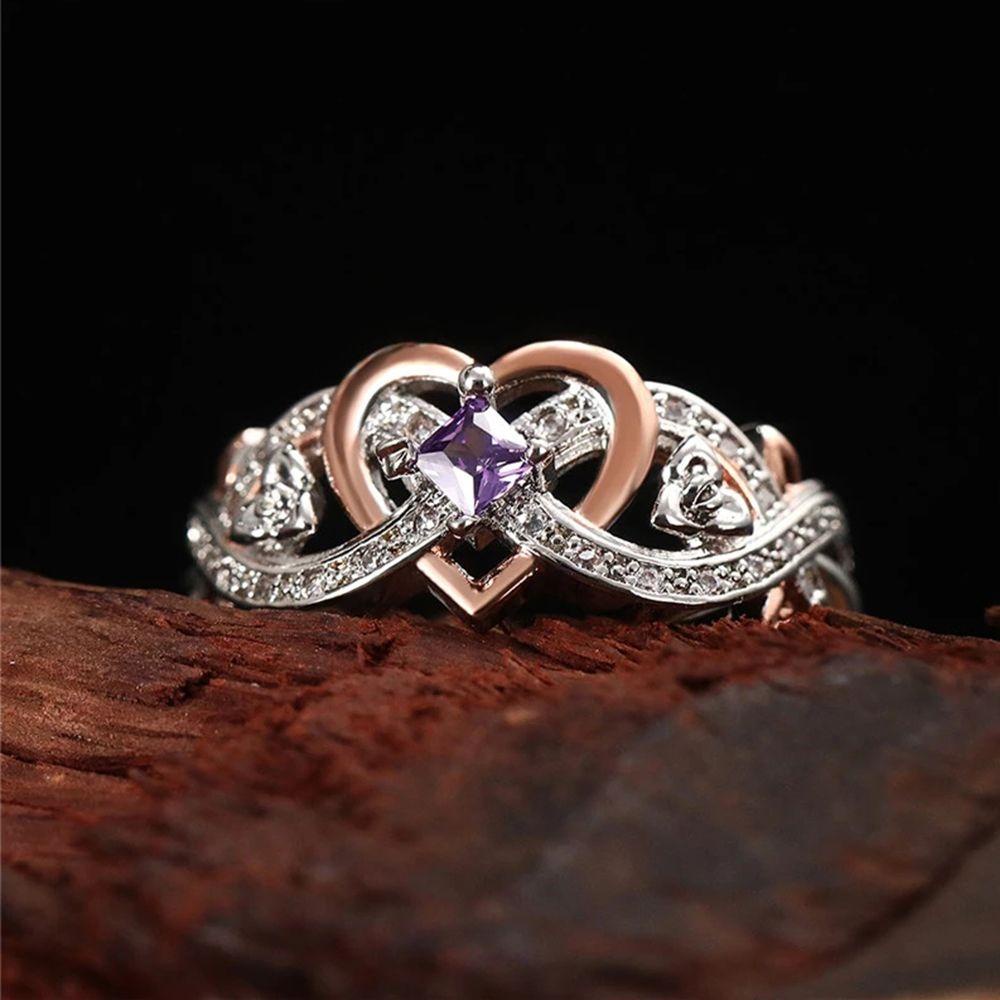 Lily Heart Ring Jewelry Cincin Cinta Desain Bunga Tunangan